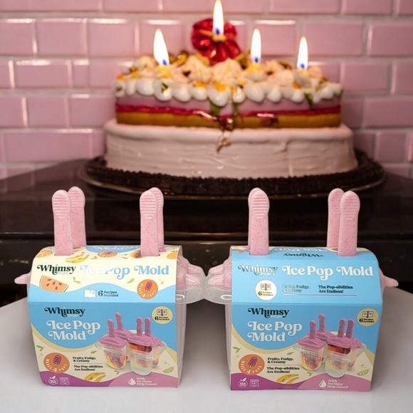 🆕️ SET OF 2 Pink 4 Pack Ice Pop Molds With 8 Molds Total - Picture 7 of 7